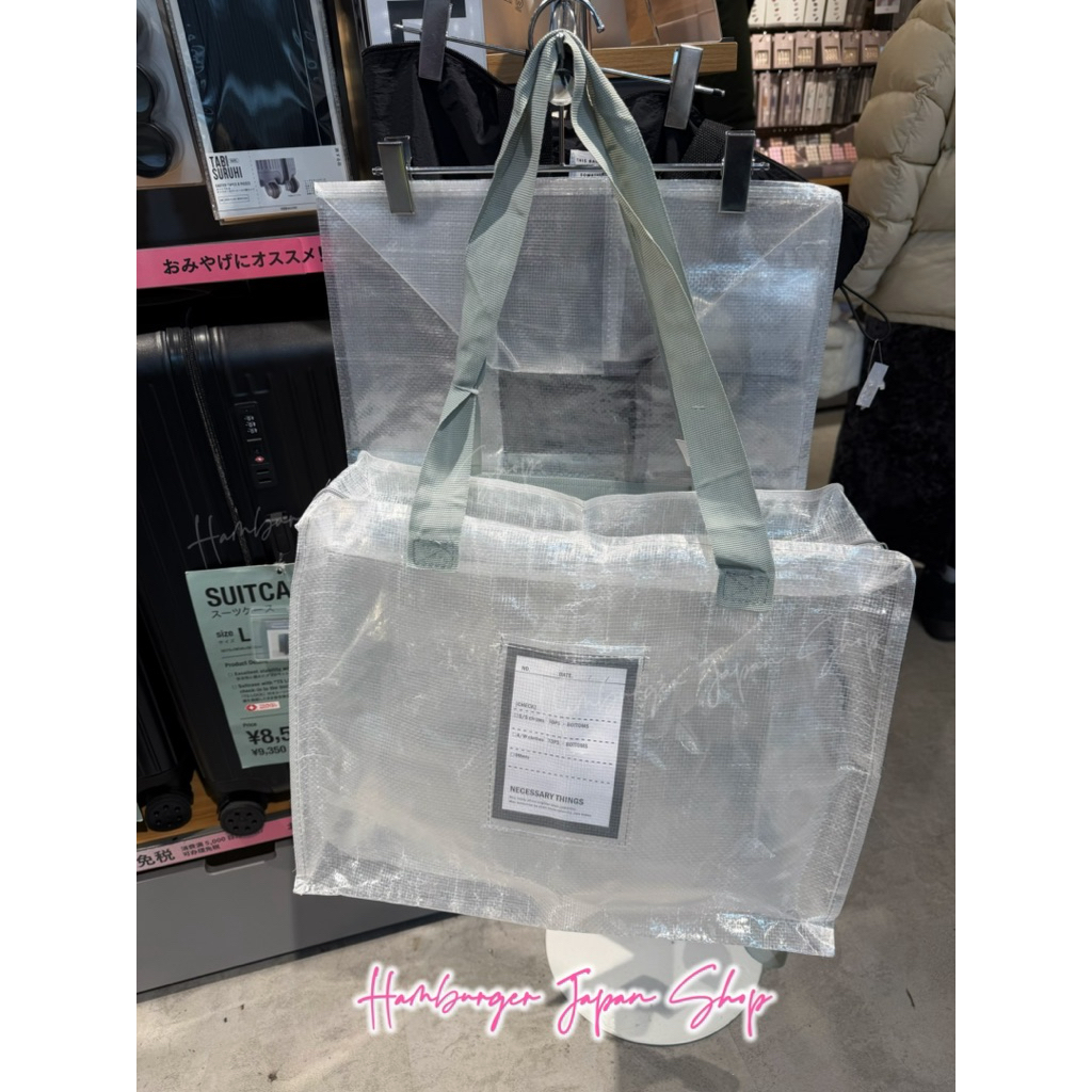 "ถุงกระสอบใสใส่ของอเนกประสงค์" (Clear Box Bag) จากแบรนด์ดังในญี่ปุ่น (3Coins) ซึ่งกำลังเป็นที่นิยมมาก