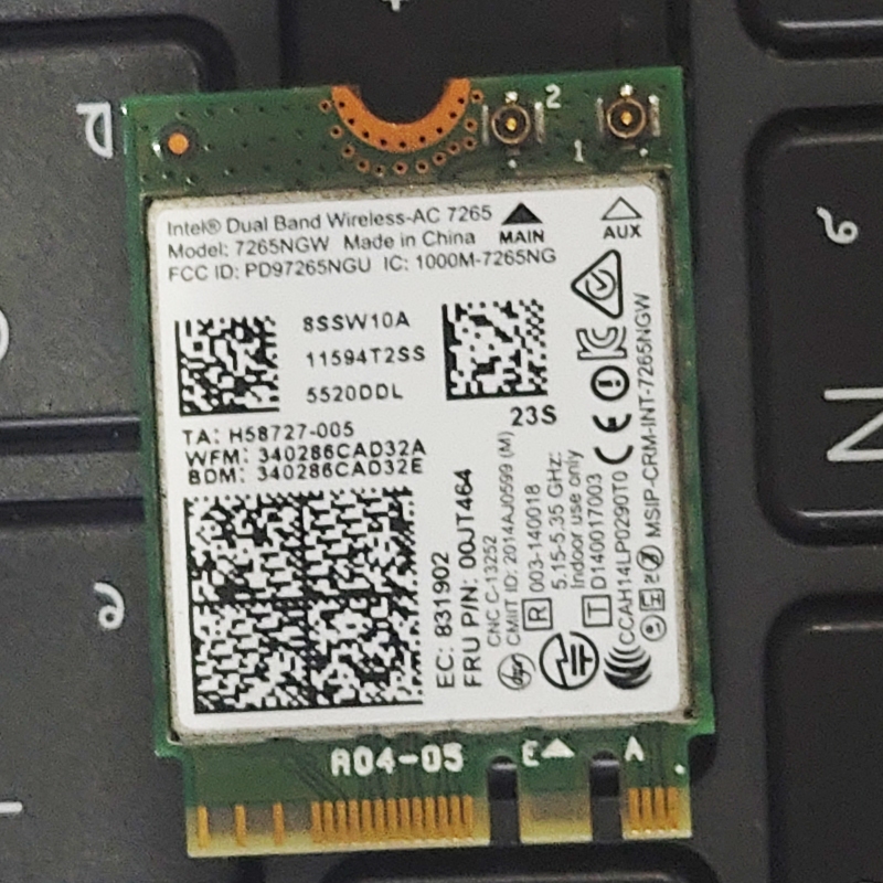 Intel® Dual Band Wireless-AC 7265 Wifi5