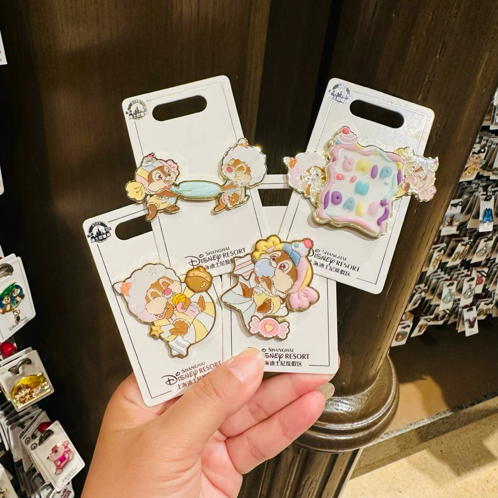🎀 Shanghai Disneyland Chip & Dale Cotton Candy Pin พินลาย Chip & Dale ธีม “Cotton Candy”