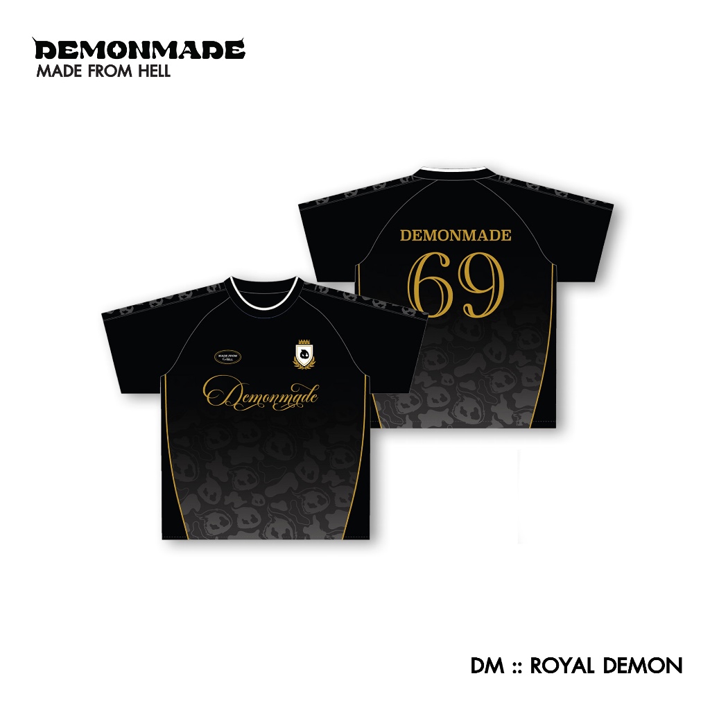 DEMONMADE Royal Demon เสื้อเจอร์ซีย์ดีไซน์หรู โทน ดำ-ทอง ให้ลุคดาร์กพรีเมียม ดูเท่มีระดับ