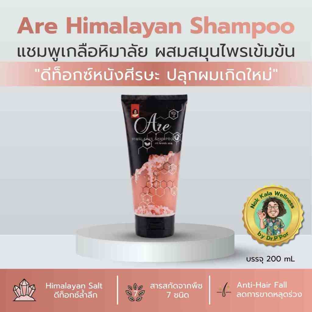 Are Himalayan Shampoo 200ml แชมพูเกลือหิมาลัย บำรุงรากผม ลดการขาดหลุดร่วง ผมหนานุ่ม สูตรป๋าสันติ