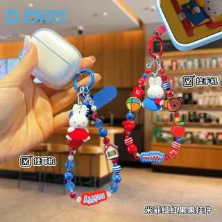(ลิขสิทธิ์แท้) สายคล้องมือถือ พวงกุญแจมิฟฟี่ (Miffy) ตุ๊กตามิฟฟี่ผิวสัมผัสกำมะหยี่ ใช้เป็นพวงกุญแจรถ ห้อยกระเป๋า