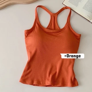 พร้อมส่ง สายเดี่ยวผ้าร่องมีบรา สายเดี่ยวสีพื้นคอยู สายเดี่ยวผ้าดีพรีเมียม สีพื้น ใส่ทำงาน เบสิคbasic