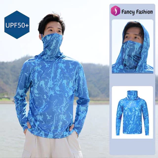 Fancy Fashion UPF50+ เสื้อแจ็คเก็ตกันแดดแขนยาวมีฮู้ดสำหรับผู้ชาย เนื้อผ้าระบายอากาศได้ดี
