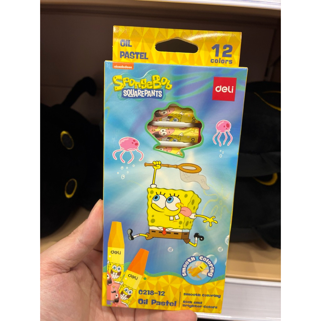 สีเทียน สีชอล์ค  Spongebob ของแท้ Deli Crayon