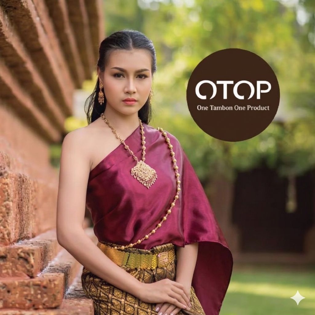 สไบผ้ามัน สีพื้น สำเร็จรูป ใส่ยาง/ไม่ใส่ยาง (ส่งเร็ว 1วันถึง)​