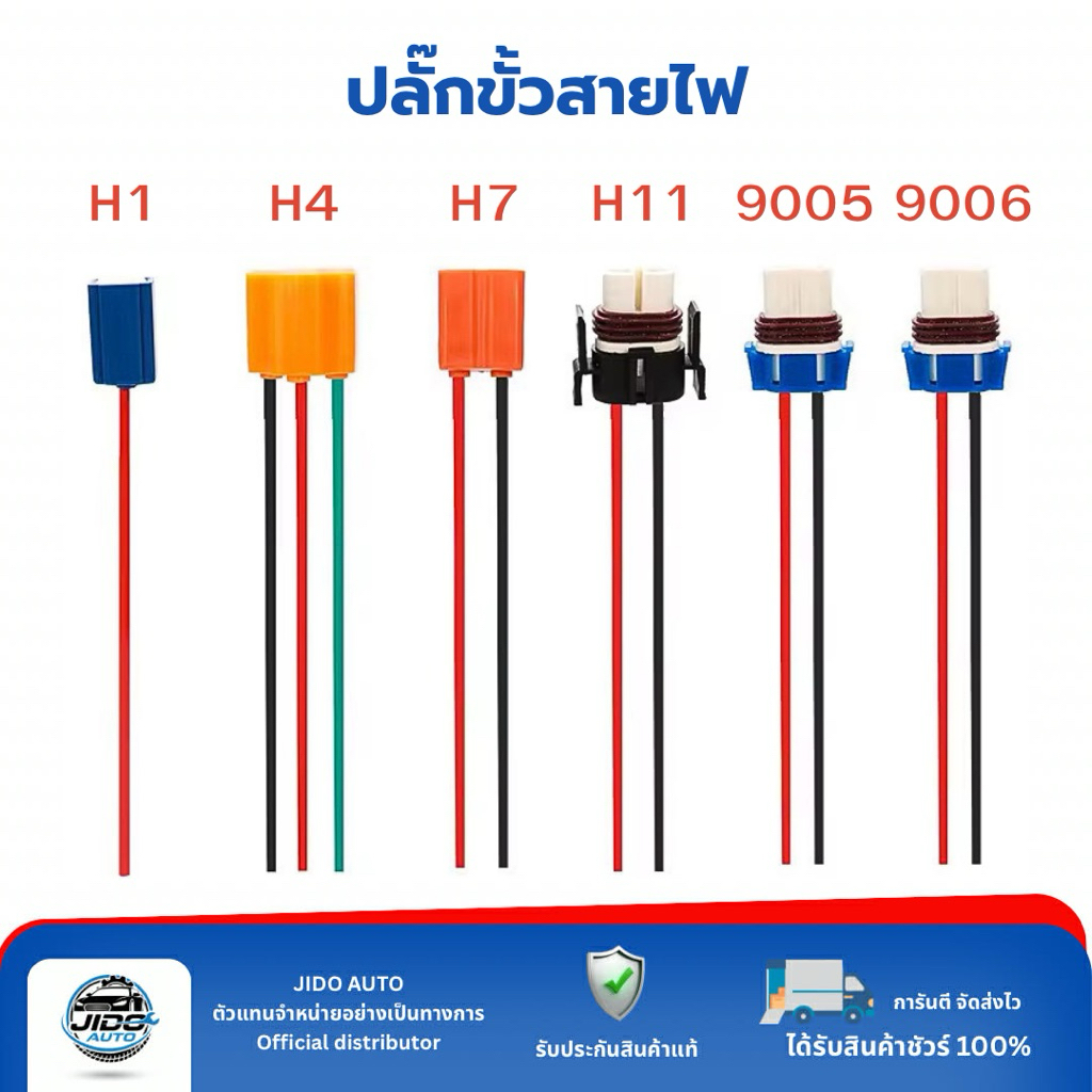 ปลั๊กขั้วไฟ ปลั๊กขั้วหลอดไฟ H1/H4/H7/H11/9005/9006 (Superseal 1.5) ชุดปลั๊กตัวเมีย พร้อมสายไฟ สำหรับ