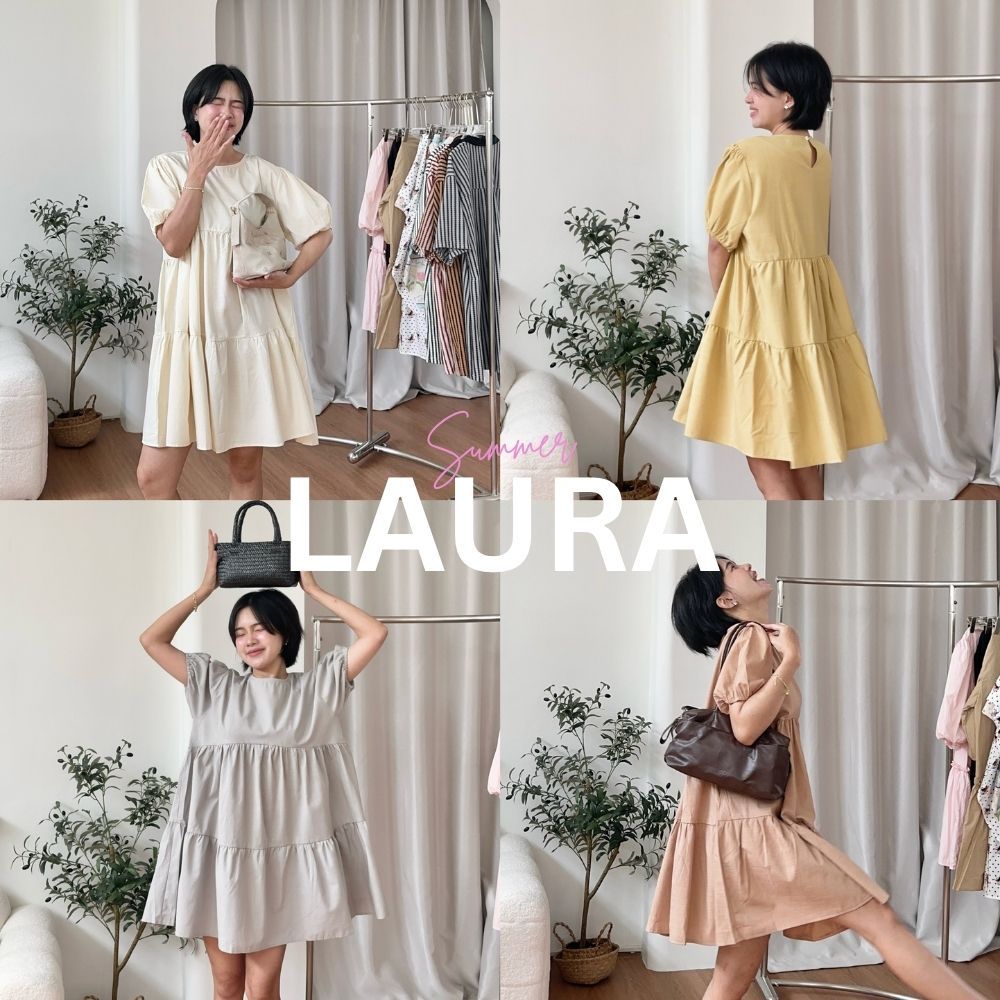 12FEBRUARY | LAURA DRESS ชุดเดรสระบายสไตล์เกาหลี พรางหุ่น ผ้าคอตตอนอย่างดี