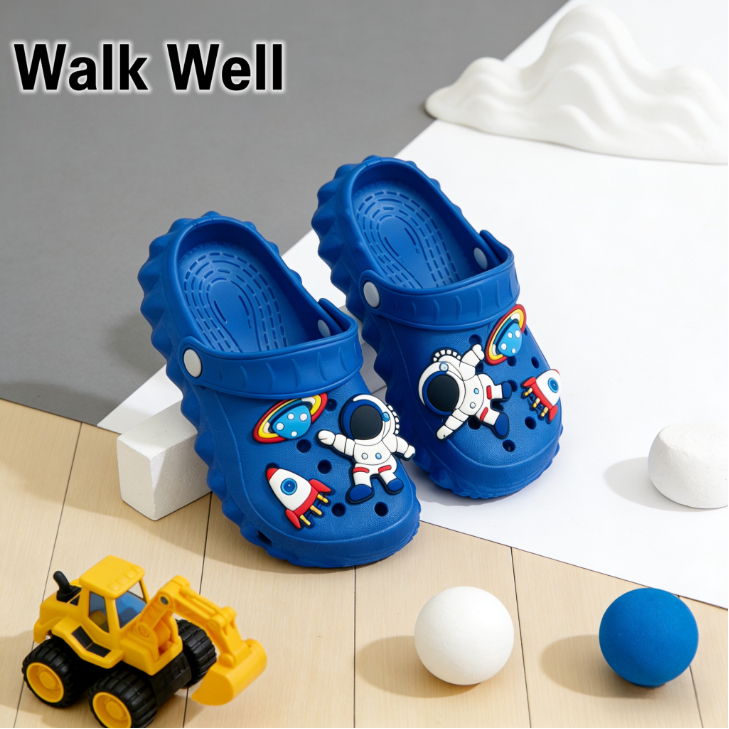 🔥ล้างสต็อก! Walk.Wellรองเท้าเด็ก EVA ลายอวกาศ น้ำหนักเบา กันน้ำ สงกรานต์ได้ ราคาถูกสุด