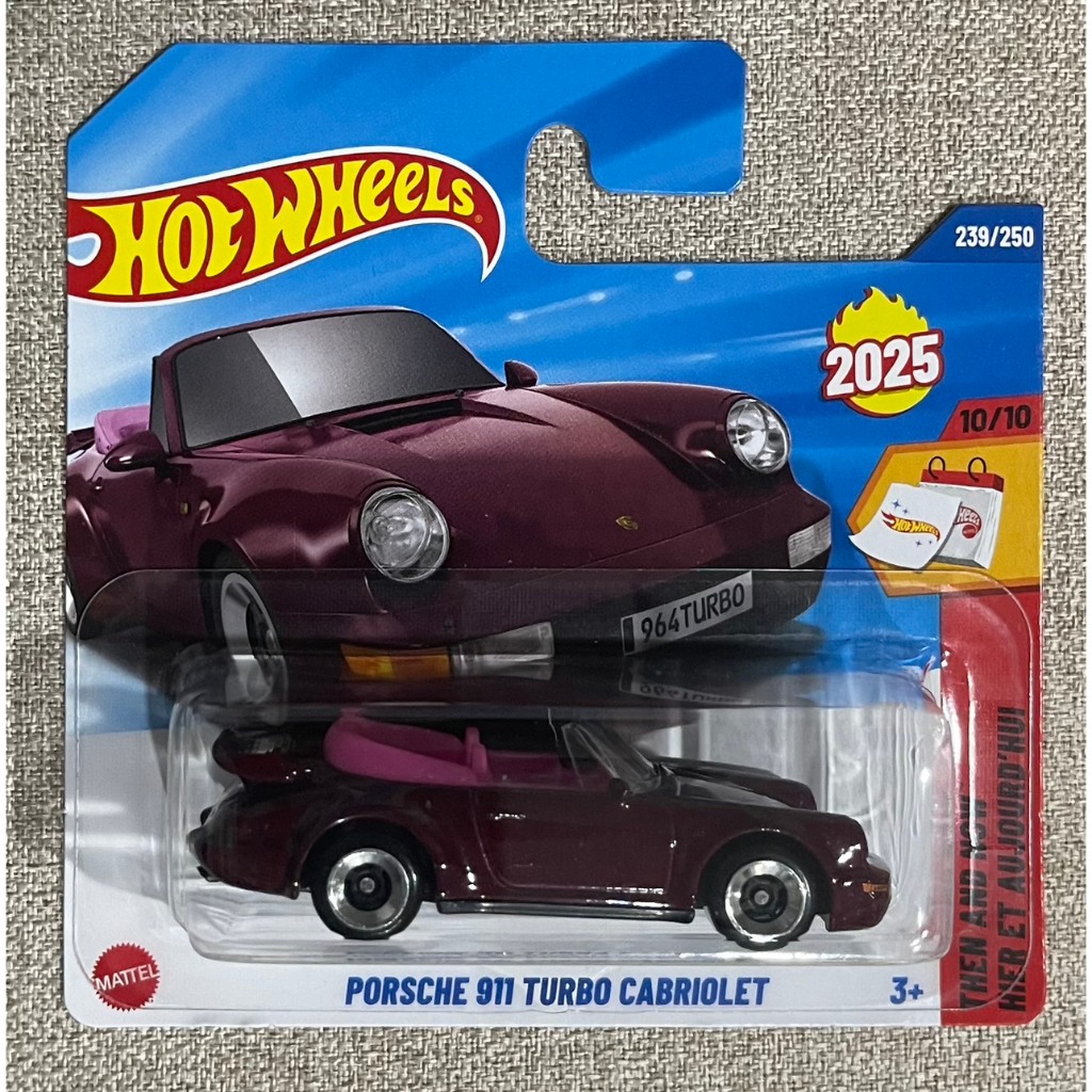รถเหล็ก Hotwheels Porche 911 Turbo Cabriolet แพ๊คสั้น