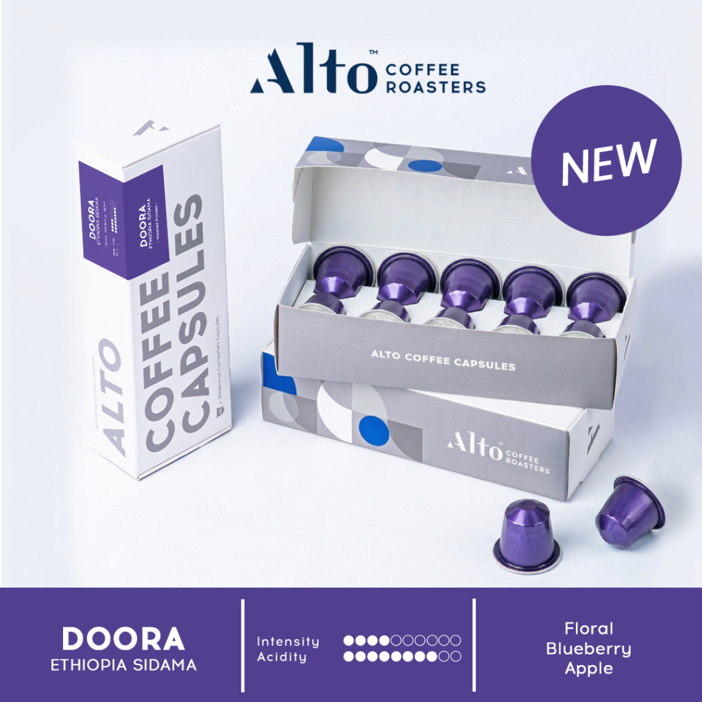 Alto Coffee กาแฟแคปซูล Doora ดูร่า Ethiopia สำหรับเครื่อง Nespresso (10 แคปซูล)