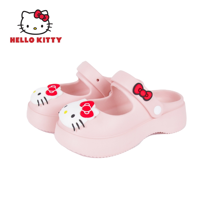 Hello Kitty รองเท้าหัวโตส้น รองเท้ารัดส้นผู้หญิง รุ่นใหม่ พื้นนุ่ม ใส่สบาย ลิขสิทธิ์แท้ รุ่นKTP-044