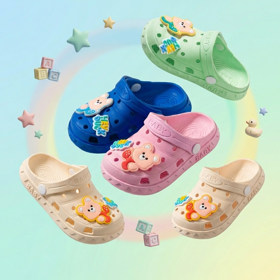 รองเท้ารัดส้นเด็ก สไตล์มินิมอล โทนสีเบจ น้ำหนักเบา นุ่ม ใส่สบาย Children's sandals พร้อมส่งในไทย