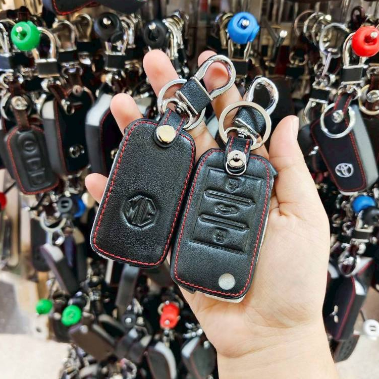 ปลอกหุ้มพวงกุญแจรถยนต์ MG-ZS ซองหนังกุญแจรถยนต์ ตรงรุ่น MG-ZS