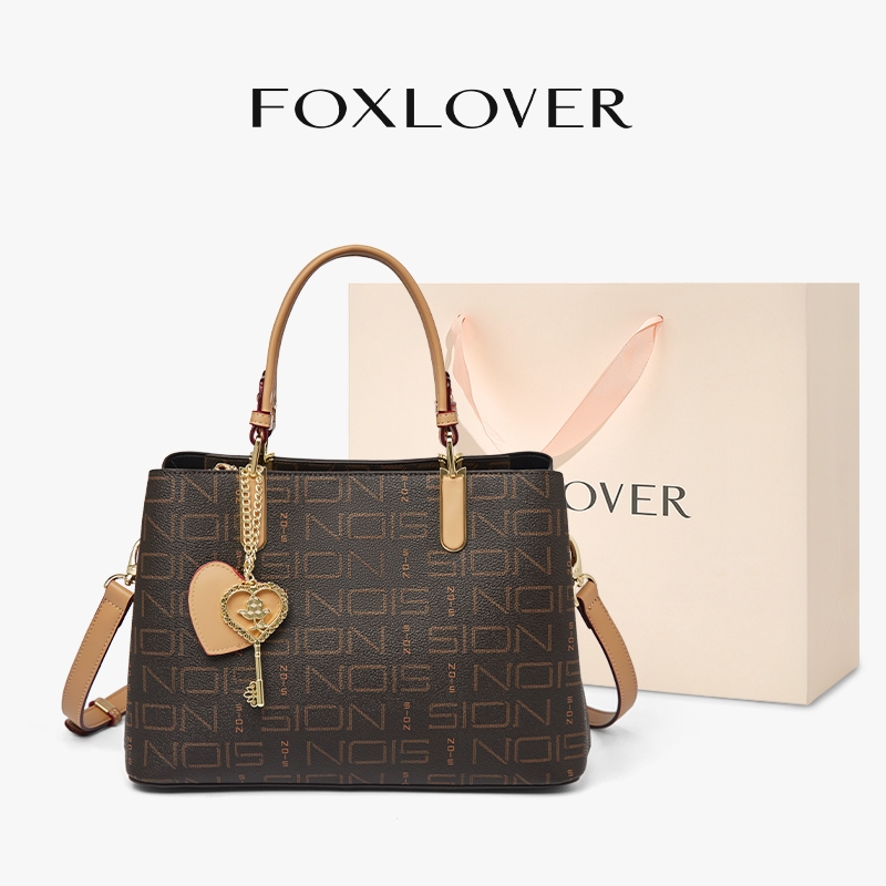 FOXLOVER กระเป๋าสะพายไหล่หนัง PU แฟชั่นสำหรับผู้หญิงพร้อมซิป กระเป๋าสะพายข้าง 2026 แบบใหม่