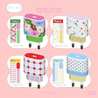 [3ชิ้น100]Charger sticker 2 สติกเกอร์ติดหัวชาร์จ | Good Daizy