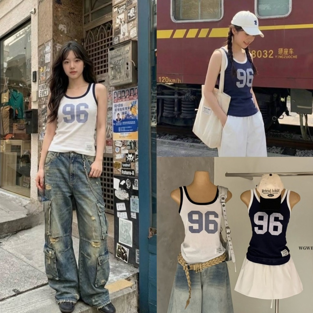 เสื้อกล้ามคอคลมพิมพ์ลายรุ่น 8898 TAG WG.WE 🇰🇷