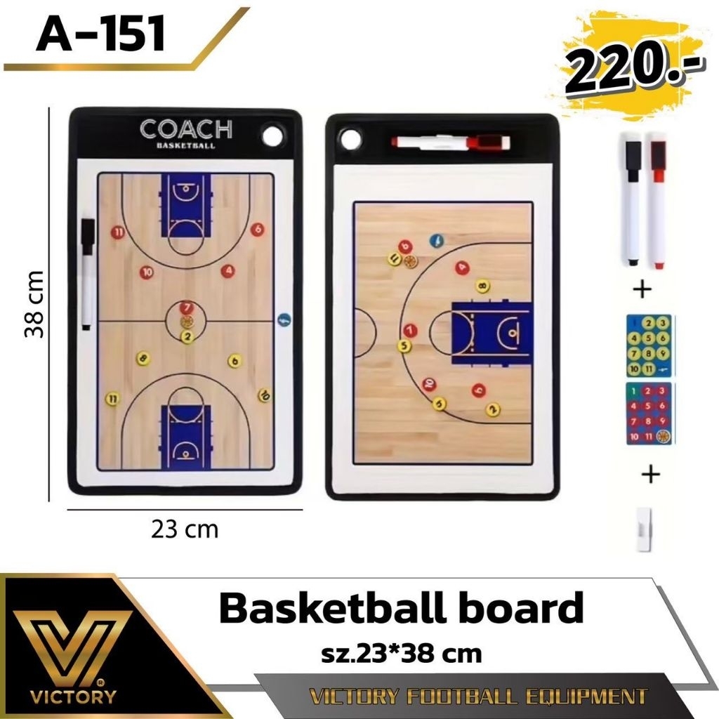 🏀 กระดานวางแผนบาส Coach Board แม่เหล็ก ครึ่งสนาม/เต็มสนาม อุปกรณ์โค้ชบาสครบชุด