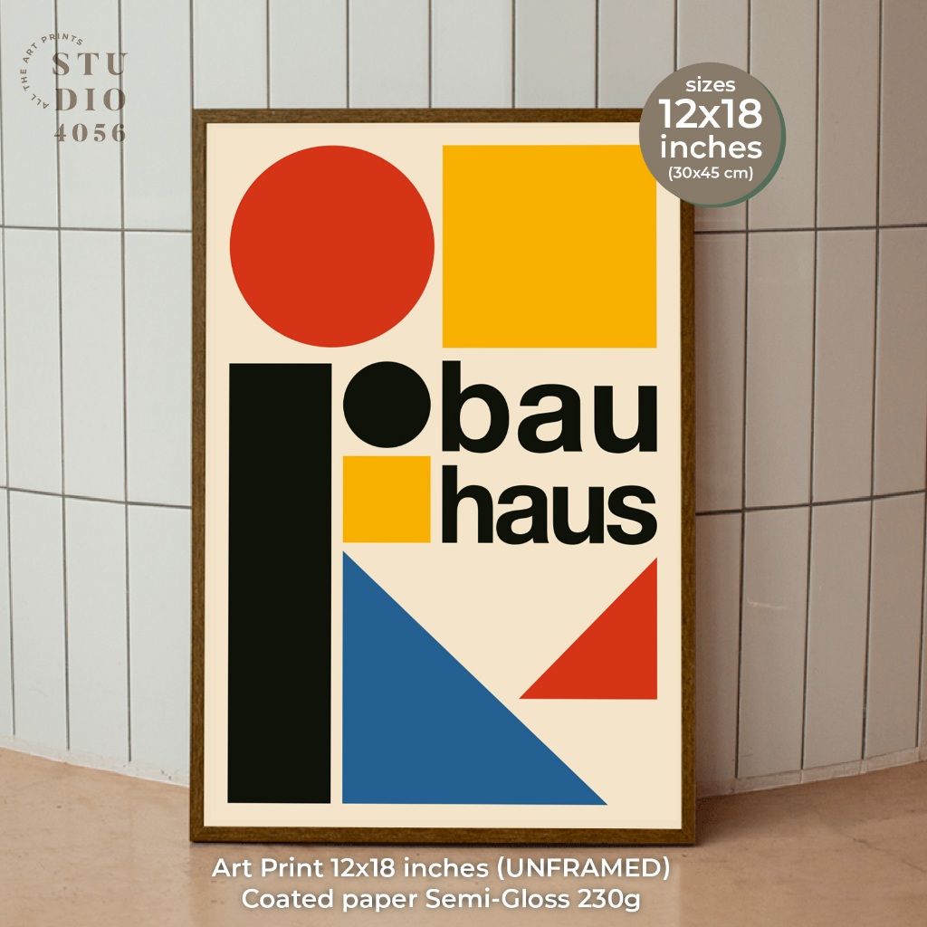 BAUHAUS POSTERS Exhibition 1923 modern abstract style ขนาด ขนาด 12X18 นิ้ว ภาพคมกริบ! Unframed!