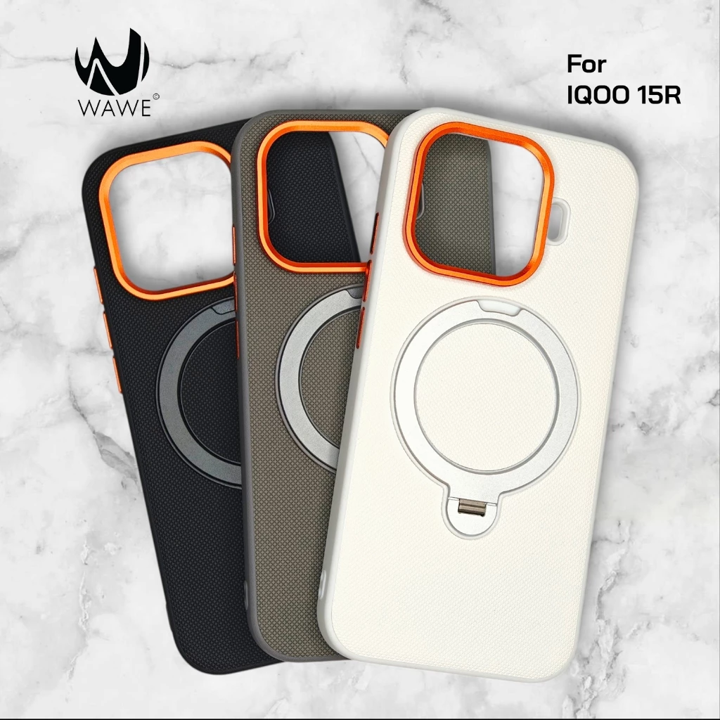 [ส่งจากกทม.] เคส IQOO 15R วัสดุกันลื่นขอบ TPU+ หลัง PC สุดพรีเมี่ยม พร้อมรองรับแม่เหล็ก กางตั้งได้