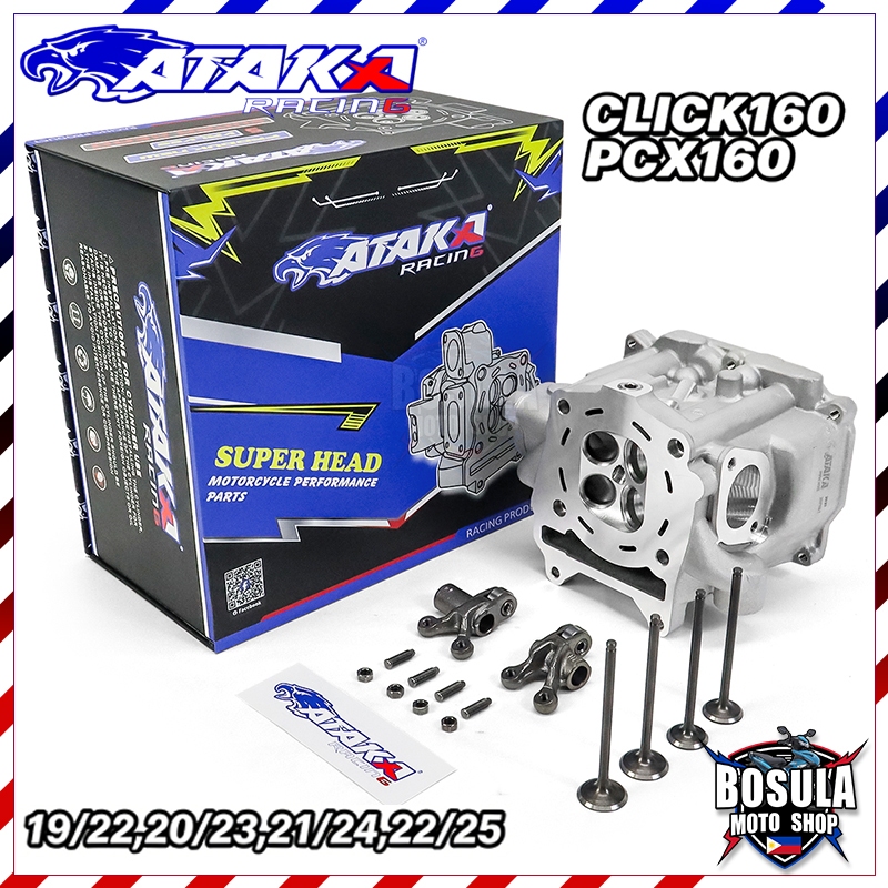 ATAKA และฝาสูบ4วาว CNC ฝาสูบ+วาว ฝาวาว สำหรับ CLICK160 PCX160 LEAD ADV GIORNO ฝาสูบเดิม คาร์บูรทุกรุ