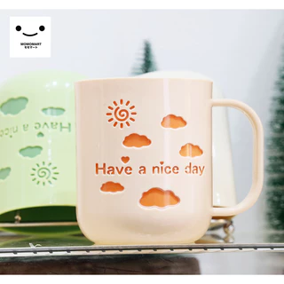MOMOMART แก้วน้ำพลาสติก 470ml แก้วน้ำดื่ม มีหูจับ แข็งแรง ทนทาน รุ่น MD10-011-21