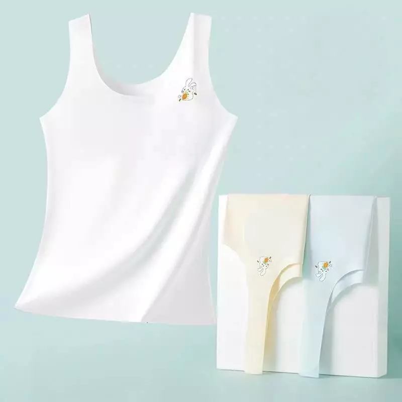 YANINDA เสื้อซับในเด็กหญิง เสื้อกล้ามนักเรียน ลายการ์ตูน ตัวยาว ไร้รอยต่อ สวมใส่ใต้ชุดนักเรียน #2504