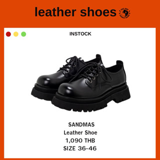 THEBOY-SANDMAS Black Shoe รองเท้าหนังแบบผูกเชือก *โปรดระวังส…