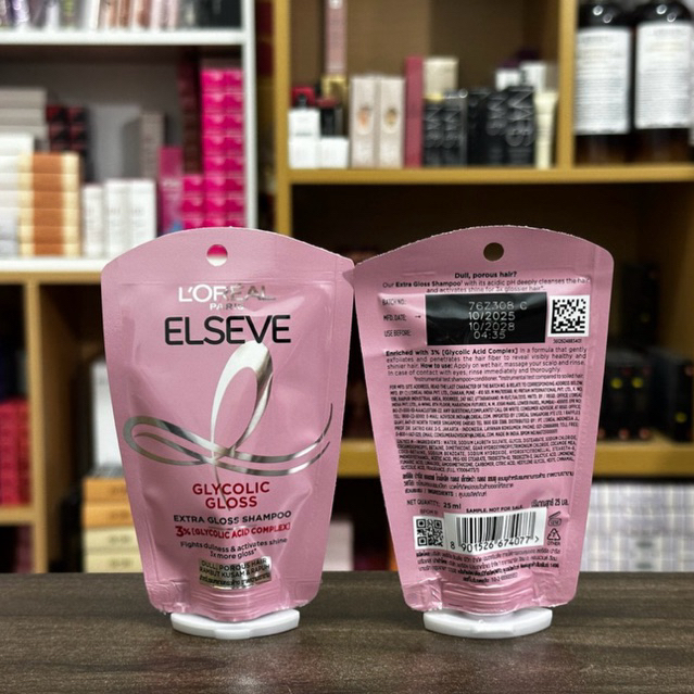 ( ราคา / ซอง ) Loreal Paris Elseve Glycolic Gloss Extra Gloss Shampoo 25ml