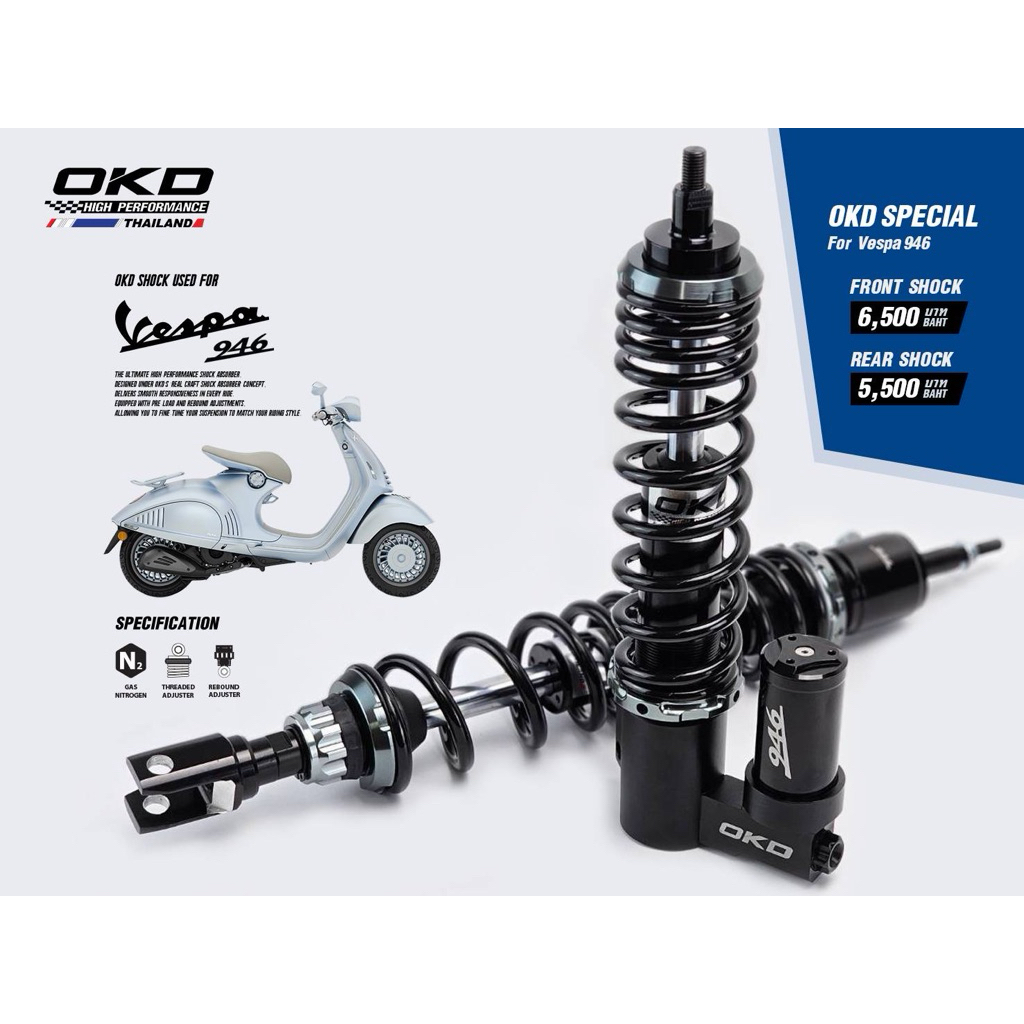 Vespa 946 สกู๊ตเตอร์ 125cc เครื่องยนต์สูบเดียว 4 จังหวะ ระบายความร้อนด้วยอากาศ ระบบเบรก ABS ไฟหน้า LED