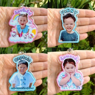 พวงกุญแจหน้าคน พวงกุญแจห้อยกระเป๋า key chain มีเคลือบนูน สามารถใส่ชื่อ รูป น่ารักๆ (สามารถเปลี่ยนรูปได้)