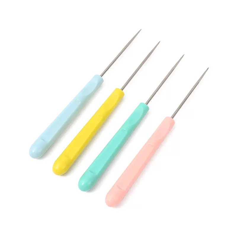 เหล็กแหลม เครื่องมือสำหรับตกแต่งเค้ก DIY Craft หนัง Awl เครื่องมือเย็บผ้า (คละสี)