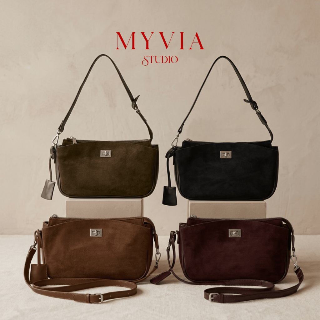 กระเป๋า Myvia Studio กระเป๋าสะพายข้าง กระเป๋าถือ สาย2แบบ ปรับได้ สะพายไหล่ 8328