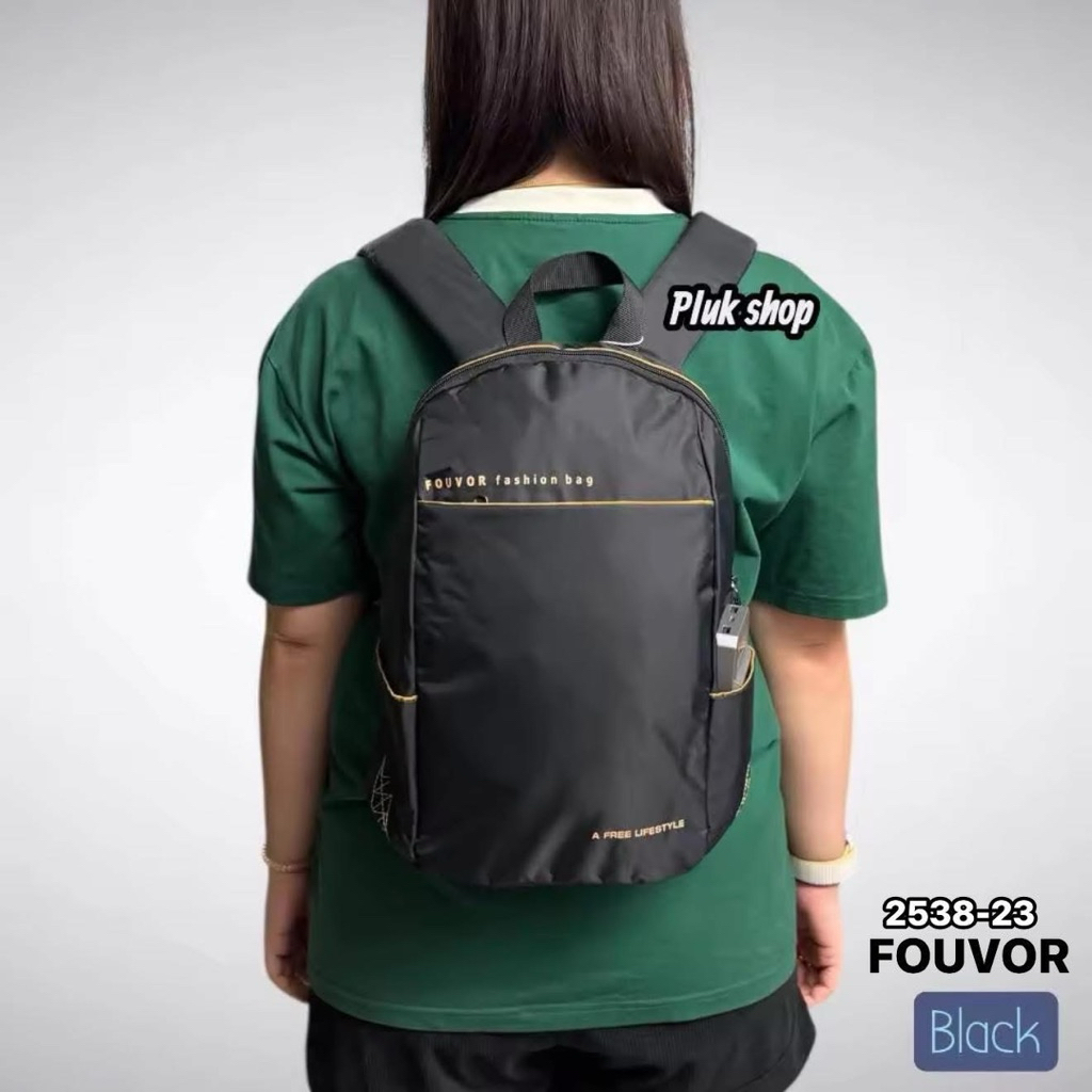 กระเป๋าเป้สะพายหลังใบเล็ก FOUVOR แท้ รหัส 2538-23 ผ้าไนลอน ผ้า2ชั้น ขนาด 36x20x15 cm มี3สี เบาทนทาน