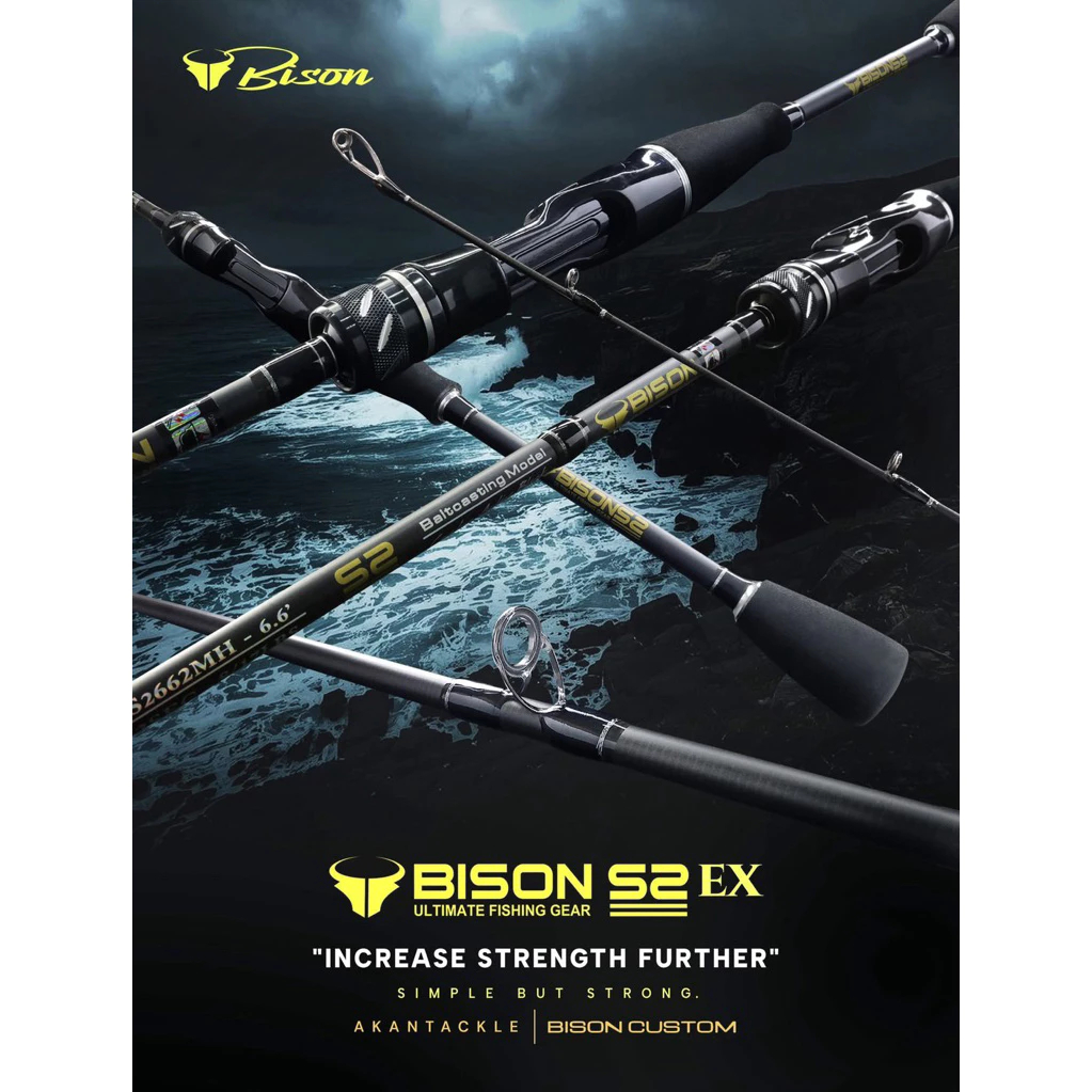 ยอดฮิด ไบสัน เอส ทู คันเบ็ดตีเหยื่อปลอม คันตกเหยื่อปลอม BISON S2 ขนาด 6.6 ฟุต 2ท่อน พร้อมส่ง ทุกเวท