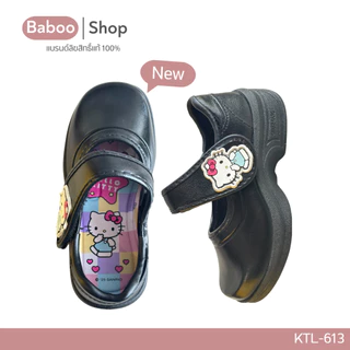 Size 25-30 🌼 รองเท้านักเรียนหญิง Sanrio Hello Kitty ของแท้ ถูกลิขสิทธิ์ คิตตี้ แบบแปะ ตีนตุ๊กแก