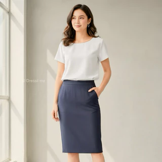 Dressii me - Chic Collection U Top - เสื้อครอปคอกลม ทรงตรงใส่สบาย ดีไซน์เรียบๆ ไม่ตกเทรนด์