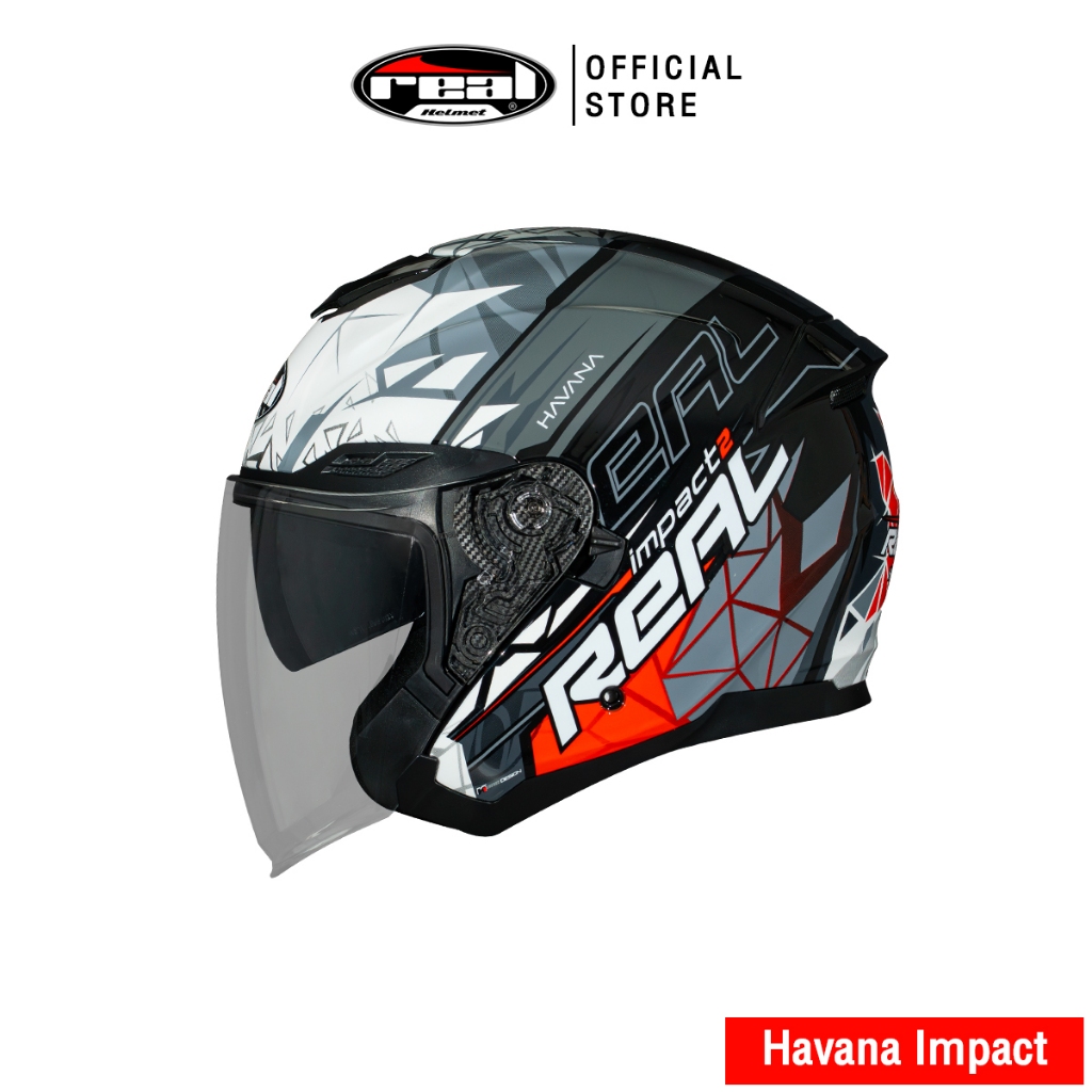 Real Helmets หมวกกันน็อคเปิดหน้า Havana Impact