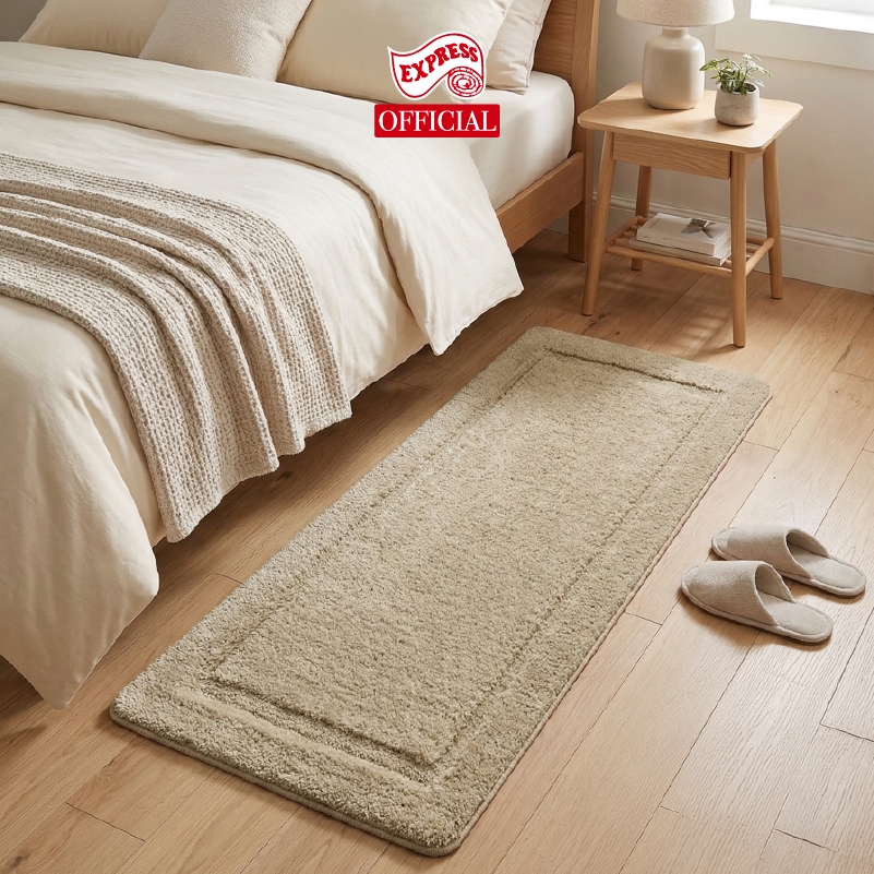 EXPRESS CARPET พรมเช็ดเท้ายาว 50x120cm หนานุ่ม16-30mm พร้อมส่ง พรมขนนุ่มมีกันลื่น ซักได้ แห้งไว