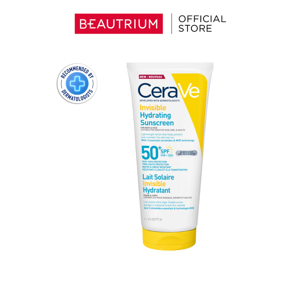 CERA-VE Invisible Hydrating Face And Body Sunscreen SPF50+ PA++++ กันแดด 177ml