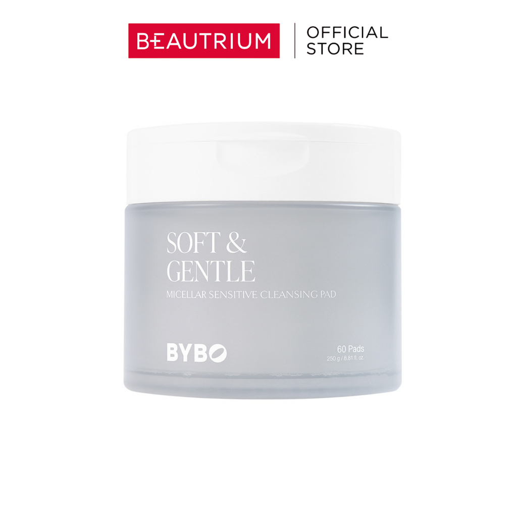 BYBO Soft & Gentle Micellar Sensitive Cleansing Pad 60Pads ผลิตภัณฑ์ทำความสะอาดผิวหน้า 250g