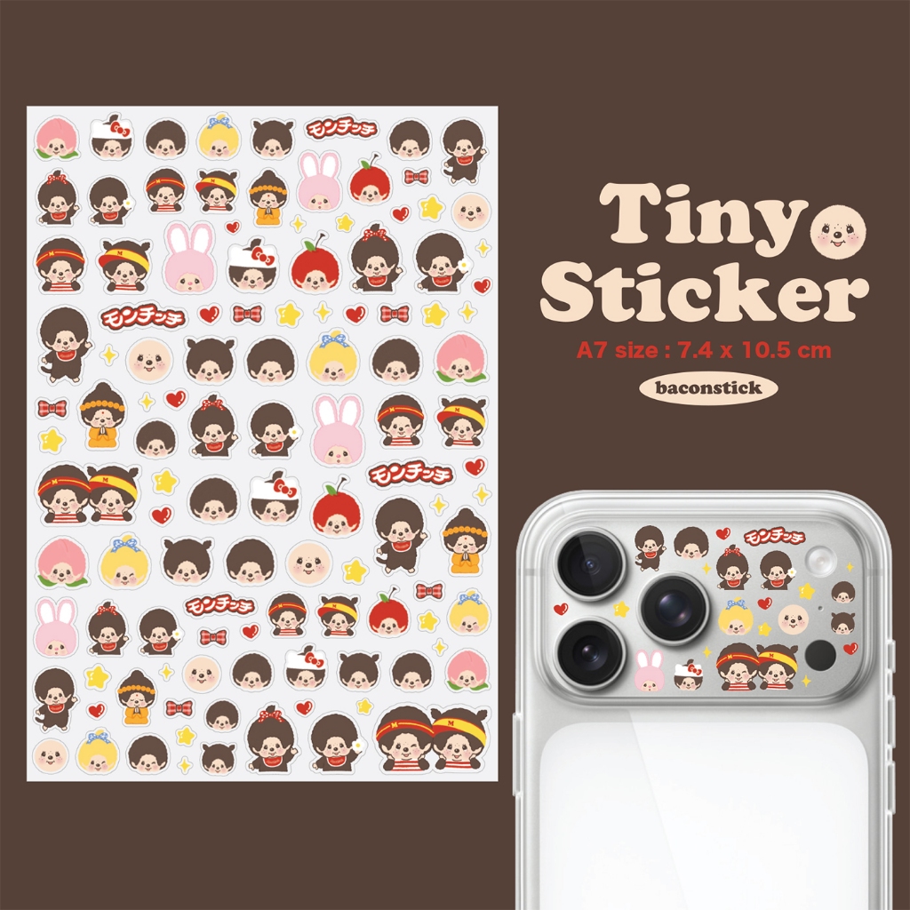 Monchhichi Tiny Sticker A7 สติ๊กเกอร์ติดขอบกล้อง iphone
