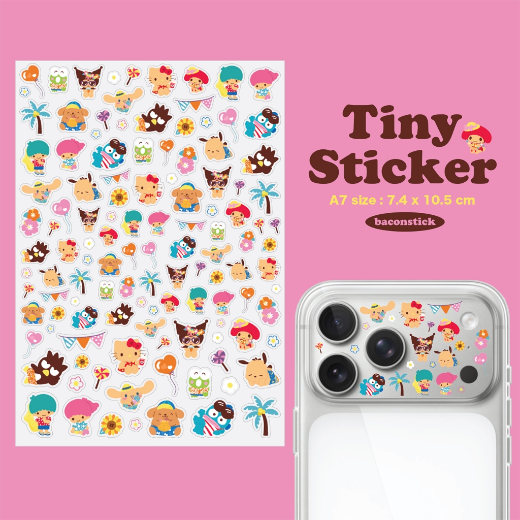 Summer Sanrio Tiny Sticker A7 สติ๊กเกอร์ติดขอบกล้อง iphone