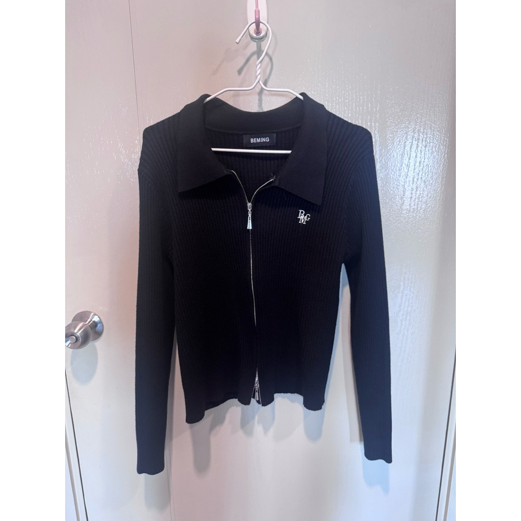 ♣️ส่งต่อ Beming Zipper Knit Polo เสื้อคาร์ดิแกนซิปหน้า ทรงคอปก size m