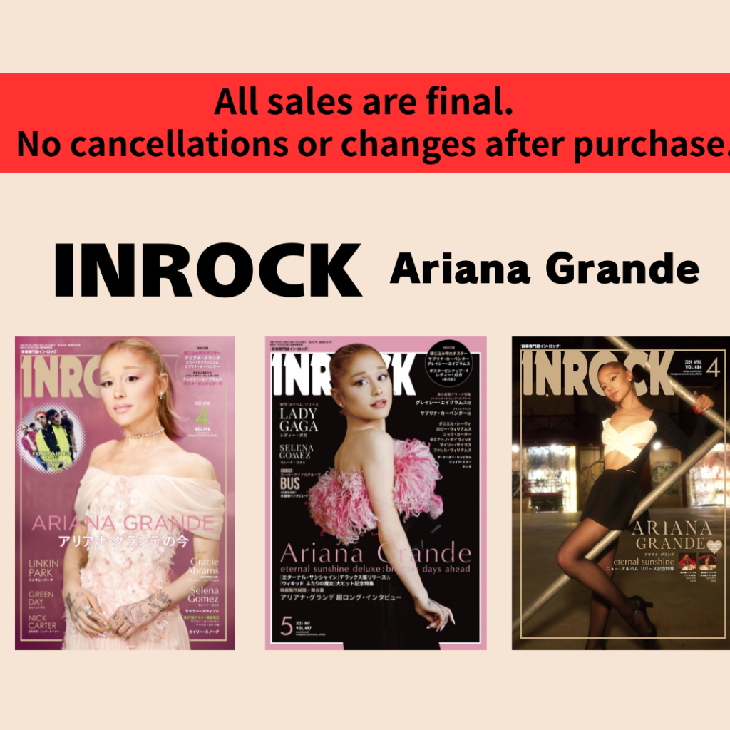 Brand-New INROCK Japan Magazine Ariana Grande Cover April 2024 or April or May 2025 Issue w/ Posters