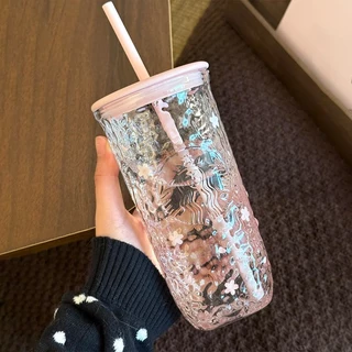 Starbucks Blossom breeze glass Cold cup 500ml🌸แก้วstarbucks แก้วสตาร์บัคส์คอลซากุระ