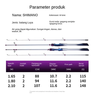 SHMAN ชุดตกปลาทะเลและน้ำจืด คันเบ็ดคาร์บอนเป็นหลุม 2 ส่วน ตัว M ยาว 1.65/1.8/2.1 ม. พร้อมรอก HP โลหะ ขนาด 1000-7000 มี