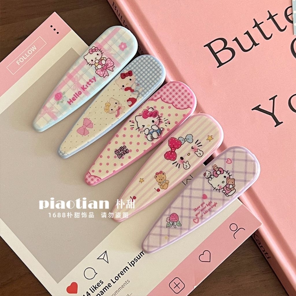 L455 กิ๊บ Hello kitty ขนาดใหญ่ ลายน่ารัก ทรงหยดน้ำ พร้อมส่งจากไทย
