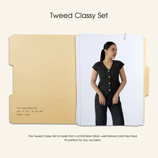 S004 | Tweed classy set ( เสื้อ + กางเกงขายาว )