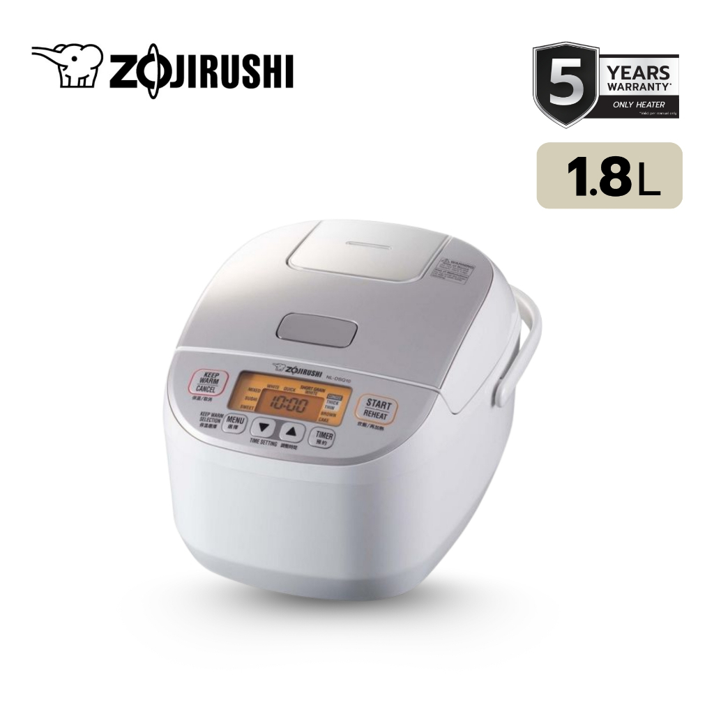 (สินค้าพร้อมส่ง) Zojirushi หม้อหุงข้าวไฟฟ้าไมโครคอมพิวเตอร์ 1.8 ลิตร รุ่น NL-DSQ18-WA รับประกัน 1 ปี
